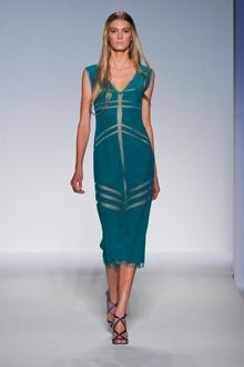 Alberta Ferretti Spring 2012 Emerald See Through/lace Midi Dress - Lyst