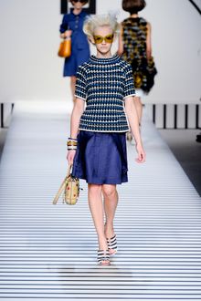 Fendi Spring 2012 Blue Knee Lenght Skirt - Lyst