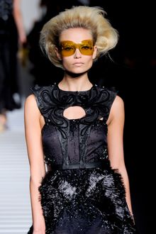 Fendi Spring 2012 Black Cocktail Dress with Cut-out Details - Lyst
