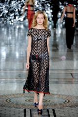 Giles Spring 2012 Black See Through Embroided Midi Dress 