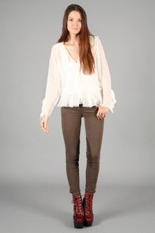 Haute Hippie Ruffle Front Blouse - Lyst