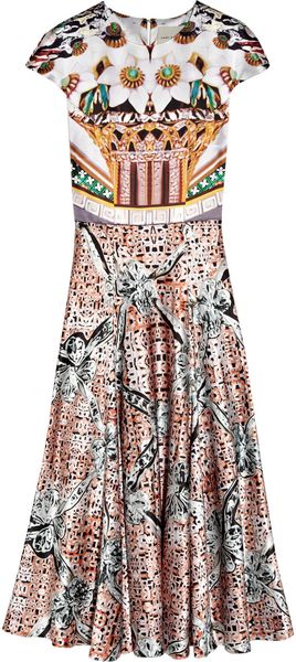  Caramolengo Printed Silk-satin Dress 