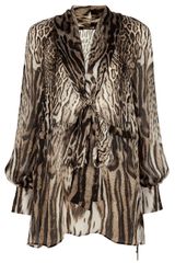 Roberto Cavalli Leopard Print Blouse