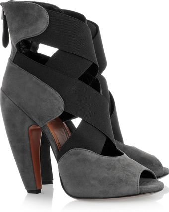  Cross-strap Suede Sandals 