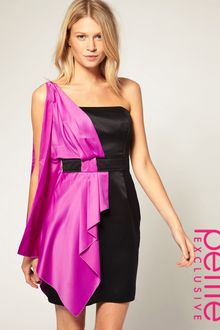 ASOS Collection Asos Petite Exclusive One Shoulder Dress with Drape Scarf Deatil - Lyst