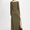 Daftbird Cotton and Modal Sideslit Maxi Dress in Blue (army) - Lyst