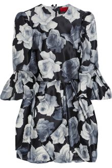 Lanvin Floral-print Cotton and Silk-blend Dress - Lyst