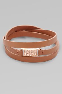 Michael Kors Leather Wrap Bracelet - Lyst