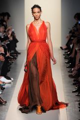 Bottega Veneta Spring 2012 Transparant Layered Gown In Red