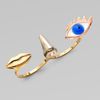 Delfina Delettrez 18k Gold Triple Anatomik Double Finger Ring in Blue (gold) - Lyst