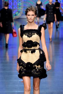 Dolce & Gabbana Spring 2012 Lace Embellished Cocktail Dress - Lyst
