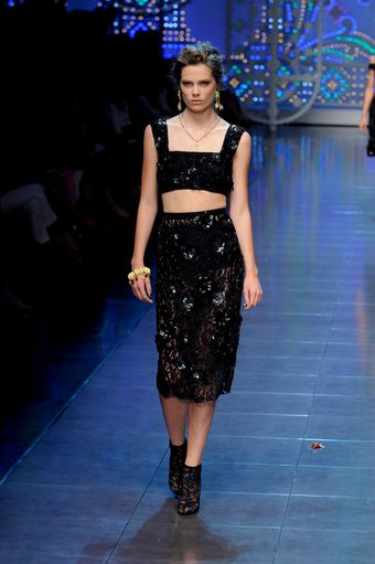 Dolce & Gabbana Spring 2012 Black Lace Ankle Boots  - Lyst