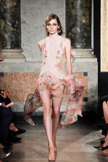 Emilio Pucci Spring 2012 Sleeveless Turtleneck Multi Print EveningDress  - Lyst