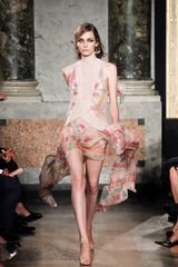 Emilio Pucci Spring 2012 Sleeveless Turtleneck Multi Print EveningDress 