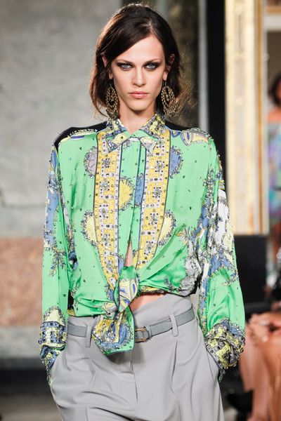Emilio Pucci Spring 2012 Green Pucci Print Long Sleeve Blouse in Green (grey) - Lyst
