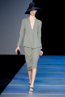 Giorgio Armani Spring 2012 Strappy High Heel Platform Sandals In Grey - Lyst
