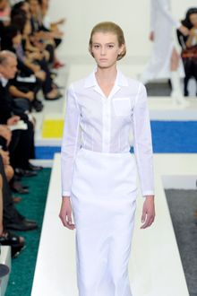 Jil Sander Spring 2012 Pure White Patch Pocket See Through Shirt With Double Darts - Lyst