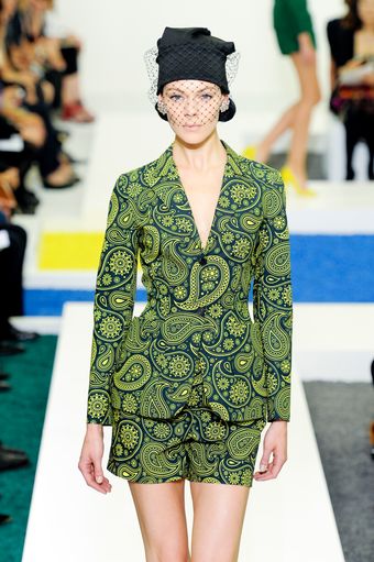 Jil Sander Spring 2012 Green Paisley Print Tailored Jacket - Lyst