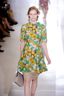 Marni Spring 2012 Green 60's Floral Printed Dress with Organza Underpinning - Lyst