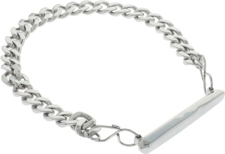 Asos Black Skinny Black Crystal Braclelet in Silver for Men (black) - Lyst