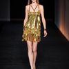 Roberto Cavalli Spring 2012 Gold Sequin Cocktail Dress With Psychedelic Multi Print Detail in Gold - Lyst