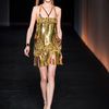 Roberto Cavalli Spring 2012 Gold Sequin Cocktail Dress With Psychedelic Multi Print Detail in Gold - Lyst