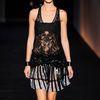 Roberto Cavalli Spring 2012 Sheer Black Lace & Sequin Cocktail Dress With Multi Print Detail in Black - Lyst
