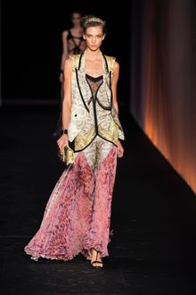 Roberto Cavalli Spring 2012 High Heel Strappy Sandals In Black - Lyst