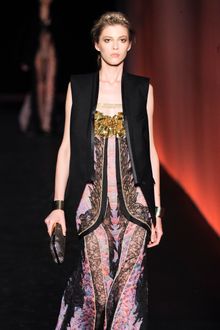 Roberto Cavalli Spring 2012 Sleeveless Jacket In Black - Lyst