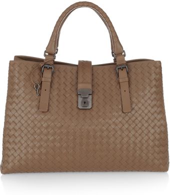 Bottega Veneta Roma Intrecciato Leather Tote - Lyst