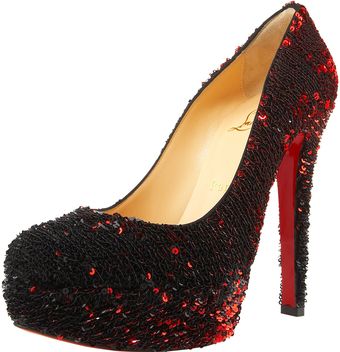 Christian Louboutin Sequined Platform Pump - Lyst