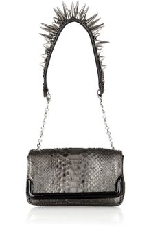 Christian Louboutin Artemis Studded Python Shoulder Bag - Lyst