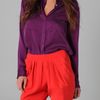 Equipment Signature Sand Washed Satin Blouse in Purple - Lyst