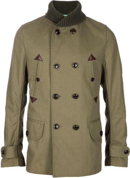 Junya Watanabe Double Breasted Coat in Green for Men - Lyst