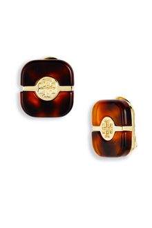 Tory Burch Split Plate Logo Clip Earrings - Lyst