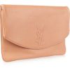 Yves Saint Laurent Belle Du Jour Leather Clutch in Pink - Lyst
