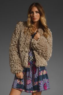 Anna Sui Runway Faux Fur Jacket - Lyst