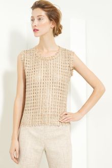 Oscar de la Renta Petit Bow Tie Tweed Top - Lyst
