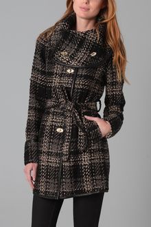 Rachel Zoe Wrap Collar Tweed Coat - Lyst