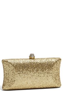 Tasha Glitter Embossed Metal Clutch - Lyst