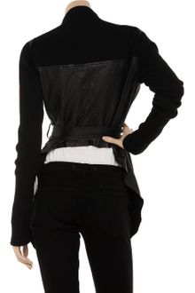 Beckham Denim Jacket on Victoria Beckham Draped Leather Jacket In Black   Lyst