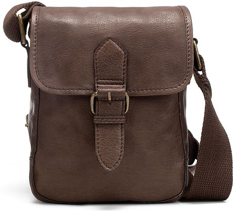 Zara Leather Mini Messenger Bag in Brown for Men | Lyst