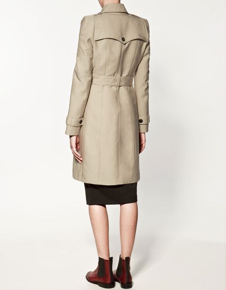 Zara Trench Coat with Double Buttons in Beige (stone)