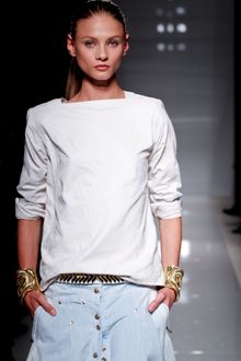 Balmain Spring 2012 White Silk Long Sleeve Top - Lyst