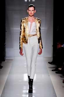Balmain Spring 2012 Skinny Cropped High Waisted Pants In White - Lyst
