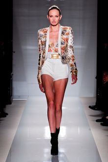 Balmain Spring 2012 High Waisted White Leather Mini Shorts  - Lyst
