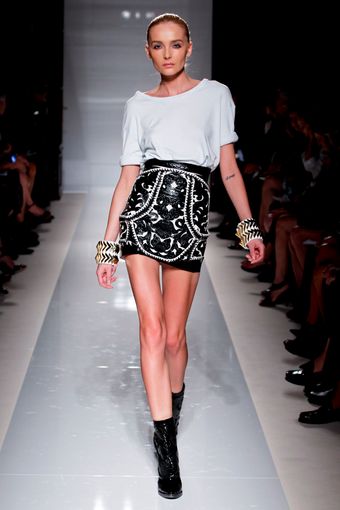 Balmain Spring 2012 White Scoop Neck Top  - Lyst