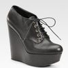 Dolce & Gabbana Leather Laceup Wedge in Black - Lyst