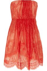 Tibi Strapless Lace and Silk Dress