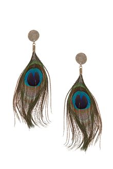 ASOS Collection Asos Peacock Feather Drop Earrings - Lyst